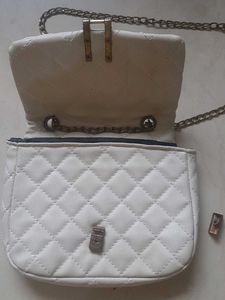White Quilted Crossbody Bag