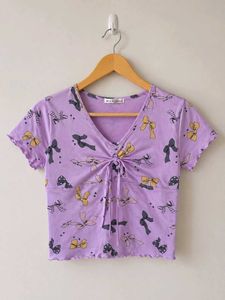 Cute Bow Print Top