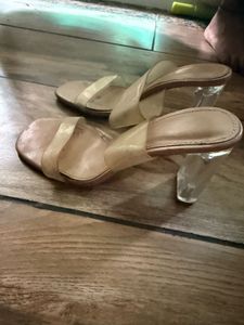 set of 2-  Crystal heel and transparent heels