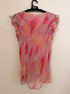 Sheer Pink Abstract Print Top