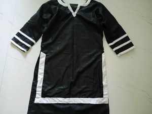 Black Kurta set with White Stripes
