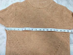 H&amp;M Camel Ribbed Mock Neck Sweater