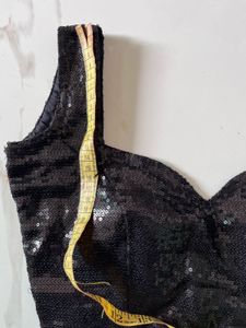 Sparkling Black Sequin Blouse