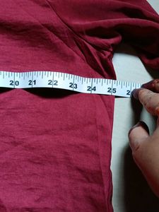 Maroon V-Neck Casual Top