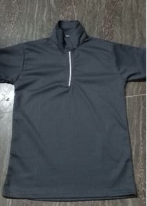 Men's Black Zip Polo Shirt