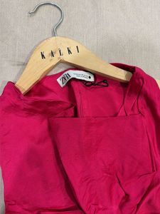 Zara Pink Ruched Sleeveless Top with pants
