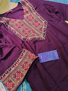 Embroidered Purple Kurta