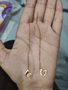 Rose Gold Butterfly Dangle Earrings
