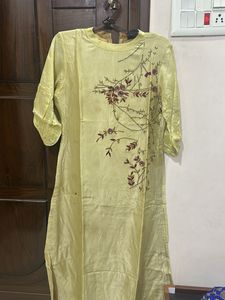 Embroidered golden Kurta