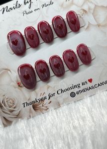 Red Heart Press On Nails