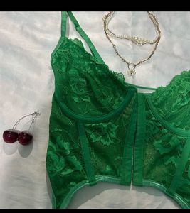 Emerald Lace Corset Bralette