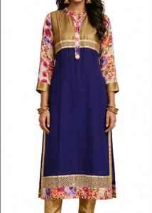 Stylish purple &amp; Floral Print Kurti Set