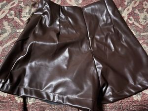 Faux Leather Wrap Mini Skirt