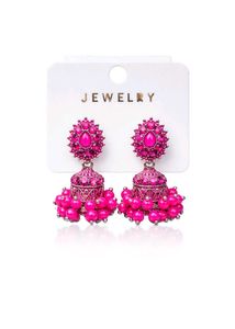 combo set of 4 ,Stunning Pink Jhumka Earrings