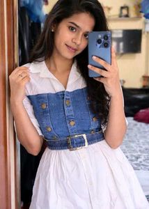 Chic Denim &amp; White Dress