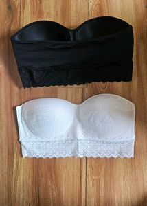 Strapless Bandeau Bras - Black &amp; White