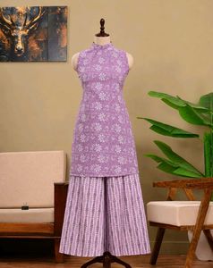 Stylish Lavender Kurta Palazzo Set