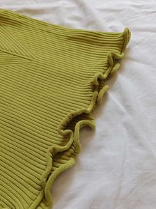 Lime Green Ribbed Lettuce Hem Cami