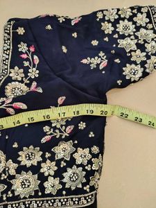 Navy Blue Embroidered Lehenga Choli Set