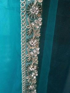 Emerald Green Embellished  veil