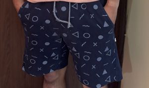 Men's Navy Geometric Print Shorts