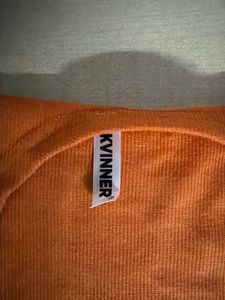 Orange Square Neck  Top