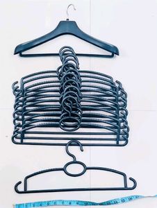 Set of 13 Black Plastic Clothes Hangers