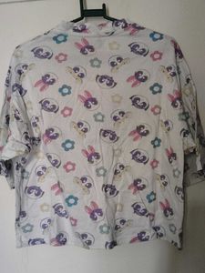Cute Cartoon Print Crop Top