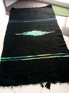 Handwoven Boho Black Rug