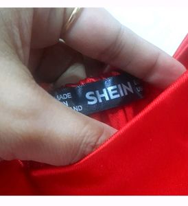 SHEIN ruched Red Dress