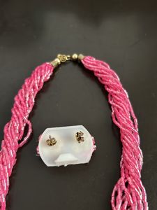 Nepali Brand New Pink Set Necklace With Earrings