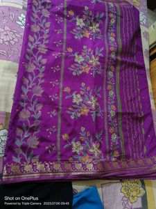 Marzenta And Blue/Firozzi Colour Saree