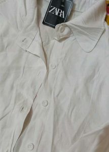 ZARA White Button-Up Shirt