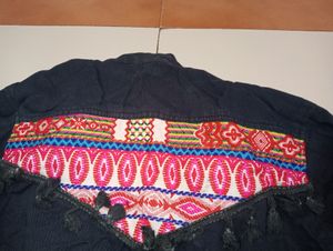 Black Cotton Jacket For Women