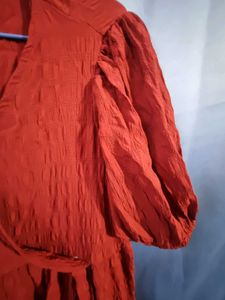 L.O.V Elegant Rust Red Midi Dress