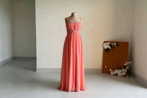 With freebies 🫶 Elegant Coral Evening Gown🎀🌼