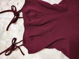 Maroon Strappy Mini Dress