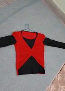 Red and Black Cardigan