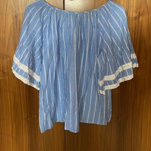 Blue Striped Tunic Top