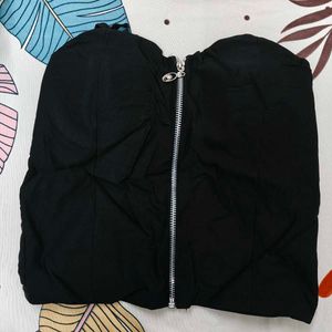 Black Corset Top with Zipper