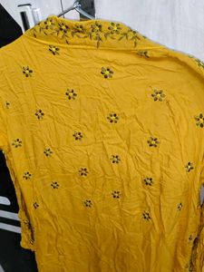 Long kurti with shrug full embroidery work