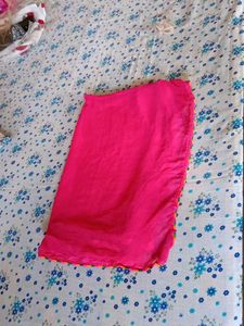 Yellow Kurti with Pink Salwar and Dupatta Set.