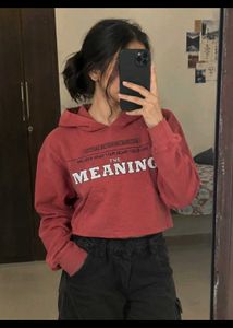 Red Cropped Hoodie