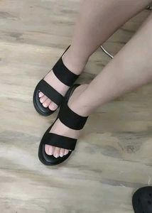 Black Wedge Sandals with top