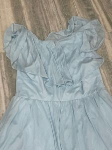 Elegant Light Blue Maxi Dress