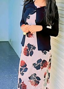 Floral Print Dress with Shrug