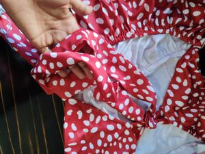 Chic Red Polka Dot Tiered Dress