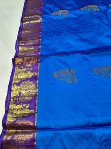 pure Elegant Royal Blue Silk Saree
