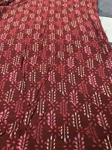 Maroon Printed Kurta