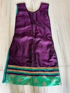 Purple &amp; Green Embroidered Salwar Kameez Suit